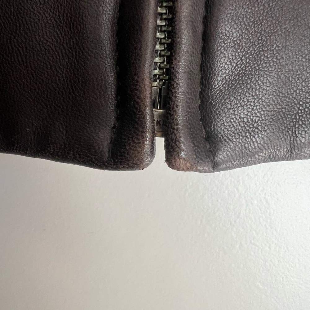 Eddie Bauer Women's Dark Brown Lambskin Leather Jacket - Picture 4 of 7